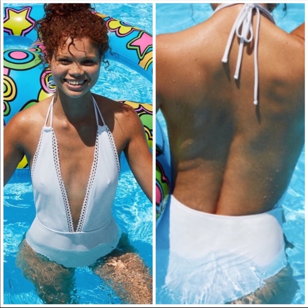 NWT Aerie lace deep V swimsuit